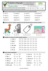Le son [E] formé avec des consonnes doubles au Ce2 - Evaluation: QCM - Quiz - PDF à imprimer