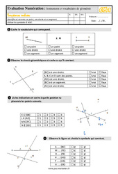 Instruments et vocabulaire de géométrie au Cm1 - Evaluation: QCM - Quiz - PDF à imprimer