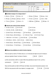 Calculs de durées au Cm2 - Evaluation: QCM - Quiz  - PDF à imprimer