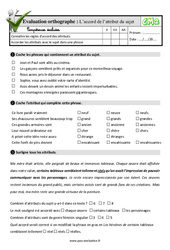 L’accord de l’attribut du sujet au CM2 - Evaluation: QCM - Quiz  - PDF à imprimer