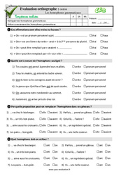 Les homophones grammaticaux ont/on au CE2 - Evaluation: QCM - Quiz - PDF à imprimer