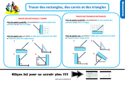 Tracer des rectangles, des carrés et des triangles au Ce1 - Evaluation et bilan  avec la correction - PDF à imprimer