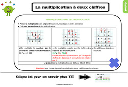Bilan  pour le Ce2 sur la technique opératoire de la multiplication à 2 chiffres - Evaluation avec la correction - PDF à imprimer