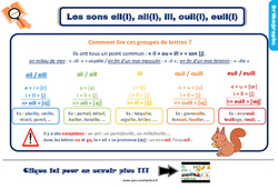 Evaluation et bilan au Ce2 sur les sons eil(l), ail(l), ill, ouil(l), euil(l) - PDF à imprimer