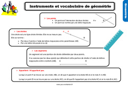 Evaluation avec la correction sur l'instrument et le vocabulaire de géométrie - Bilan  au Cm1 - PDF à imprimer