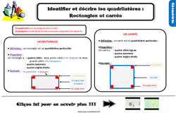 Evaluation avec le corrigé pour le Ce2 sur identifier et décrire les quadrilatères - Bilan  - PDF à imprimer