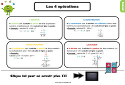 Bilan  pour le Ce2 sur les 4 opérations - Evaluation avec la correction - PDF à imprimer