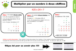 Bilan  pour le Cm1 sur la multiplication par un nombre à deux chiffres au Cm1 - Evaluation avec la correction - PDF à imprimer