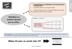Bilan  au CM2 sur comment multiplier un nombre décimal par un entier - Evaluation avec la correction - PDF à imprimer