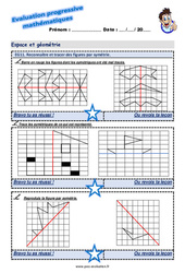 Reconnaître et tracer des figures par symétrie au Ce2 - Evaluation progressive  - PDF à imprimer