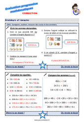 Comparer, estimer, mesurer des euros et des centimes au Ce1 - Evaluation progressive  - PDF à imprimer