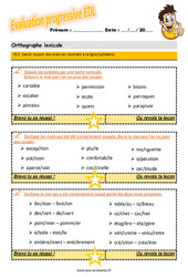 Savoir couper des mots en revenant à la ligne (syllabes) au CM1 - Evaluation progressive avec le corrigé - PDF à imprimer
