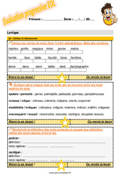 Utiliser le dictionnaire au CM2 - Evaluation progressive - PDF à imprimer