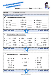 Multiplier par un multiple de 10 au CM1 - Evaluation progressive - PDF à imprimer