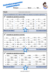 Les compléments à 10, à 100 et à 1000 et aux dizaines et centaines supérieures au CM1 - Evaluation progressive - PDF à imprimer