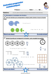 Décomposer et recomposer des fractions au Cm1 - Evaluation progressive - PDF à imprimer