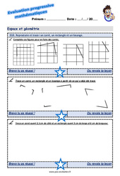 Reproduire et tracer un carré, un rectangle et un losange au Cm1 - Evaluation progressive - PDF à imprimer