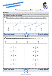Placer et encadrer des fractions au Cm2 - Evaluation progressive - PDF à imprimer