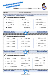 Les compléments à 10, à 100 et à 1000 et à leurs multiples au Cm2 - Evaluation progressive - PDF à imprimer