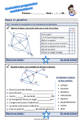 Connaître le vocabulaire et les instruments de géométrie au Cm2 - Evaluation progressive - PDF à imprimer