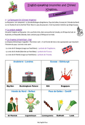 English-speaking countries and United Kingdom - Leçon d'anglais CE2 - CM1 - Séquence 10 - My English Pass - PDF gratuit à imprimer