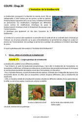 L’évolution de la biodiversité - 3ème - Cours - PDF à imprimer
