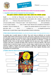 Chazz-club – Cm1 – Cm2 – Atelier « Œil de lynx » - PDF à imprimer