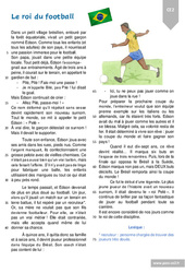 La roi du football (roi Pelé) – Ce2 – Récit – Lecture - PDF à imprimer