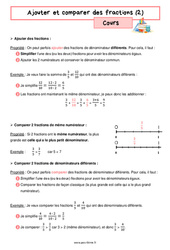 Ajouter et comparer des fractions (2) - Cours de 6ème - PDF à imprimer