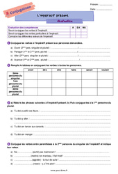 L’impératif présent – Evaluation de conjugaison pour la 6ème - PDF à imprimer