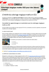 Coloriage magique maths CE2 pour des élèves conquis