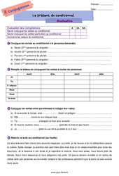 Le présent du conditionnel – Evaluation de conjugaison pour la 6ème - PDF à imprimer