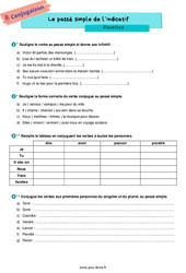 Le passé simple de l’indicatif – Exercices de conjugaison pour la 6ème - PDF à imprimer