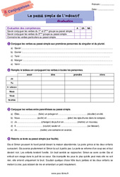 Le passé simple de l’indicatif – Evaluation de conjugaison pour la 6ème - PDF à imprimer