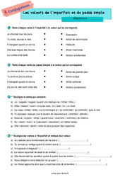 Les valeurs de l'imparfait et du passé simple – Exercices de conjugaison pour la 6ème - PDF à imprimer