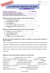 Les valeurs de l'imparfait et du passé simple – Evaluation de conjugaison pour la 6ème - PDF à imprimer