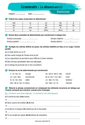 Les déterminants (1) - 5ème - Exercices avec les corrigés - PDF à imprimer