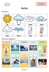Weather - Leçon d'anglais CP - CE1 - Séquence 12 - My English Pass - PDF gratuit à imprimer