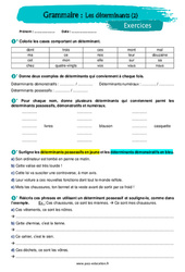 Les déterminants (2) - 5ème - Exercices avec les corrigés - PDF à imprimer