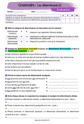 Les déterminants (2) - 5ème - Evaluation avec la correction - PDF à imprimer