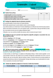 L’adjectif - 5ème - Exercices avec les corrigés - PDF à imprimer