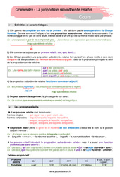 La proposition subordonnée relative - 5ème - Séquence complète - PDF à imprimer