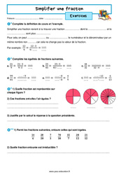 Simplifier une fraction - 5ème - Exercices avec les corrigés - PDF à imprimer