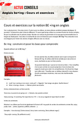 Anglais be+ing : Cours et exercices