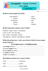 Trouver l’infinitif d’un verbe conjugué – Exercices de conjugaison pour le ce1 - PDF à imprimer