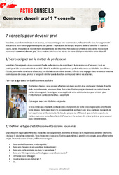 Leçon, exercice et évaluation :<br/> Comment devenir prof ? 7 conseils