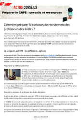 Leçon, exercice et évaluation :<br/> Préparer le CRPE 2025 : conseils et ressources