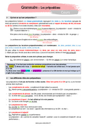Les prépositions – 5ème – Séquence complète - PDF à imprimer
