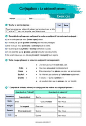Le subjonctif présent – 5ème – Exercices avec les corrigés - PDF à imprimer