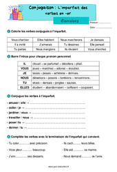 Imparfait des verbes en -er – Exercices de conjugaison pour le ce1 - PDF à imprimer